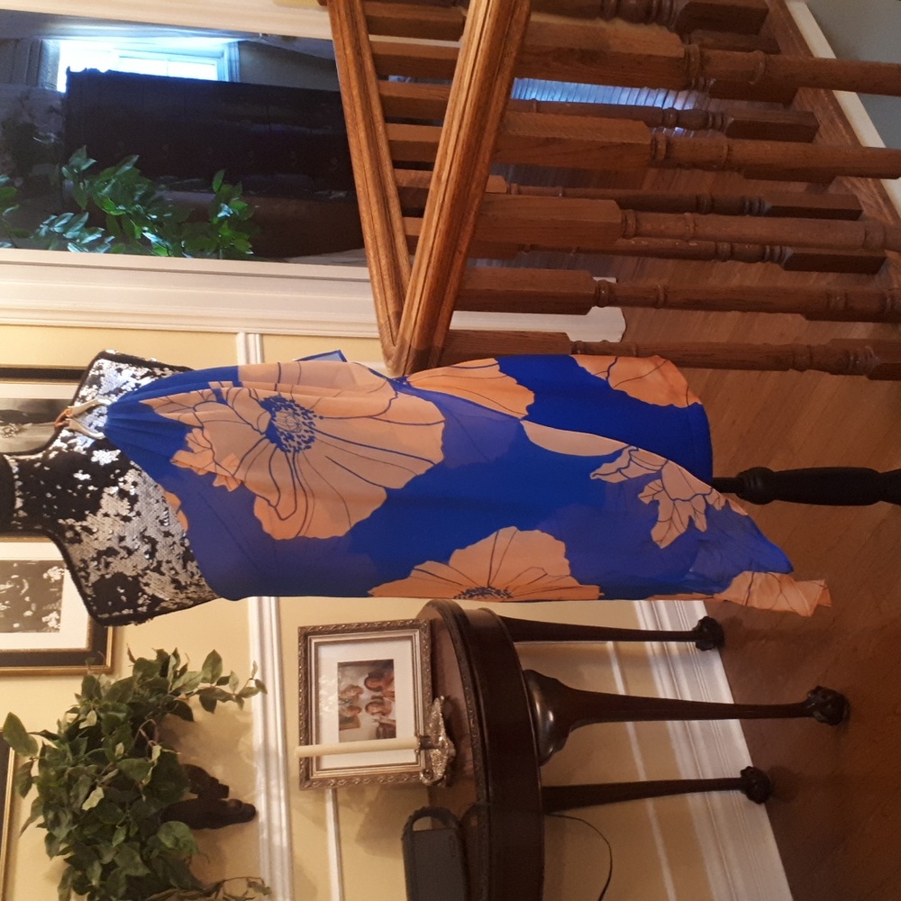 Marciano Blue and Orange Mini Dress - Picture 5 of 7